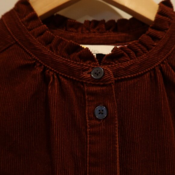 BODEN corduroy midi dress tiered button down rust 6 Long belt prairie cottage - Picture 10 of 10